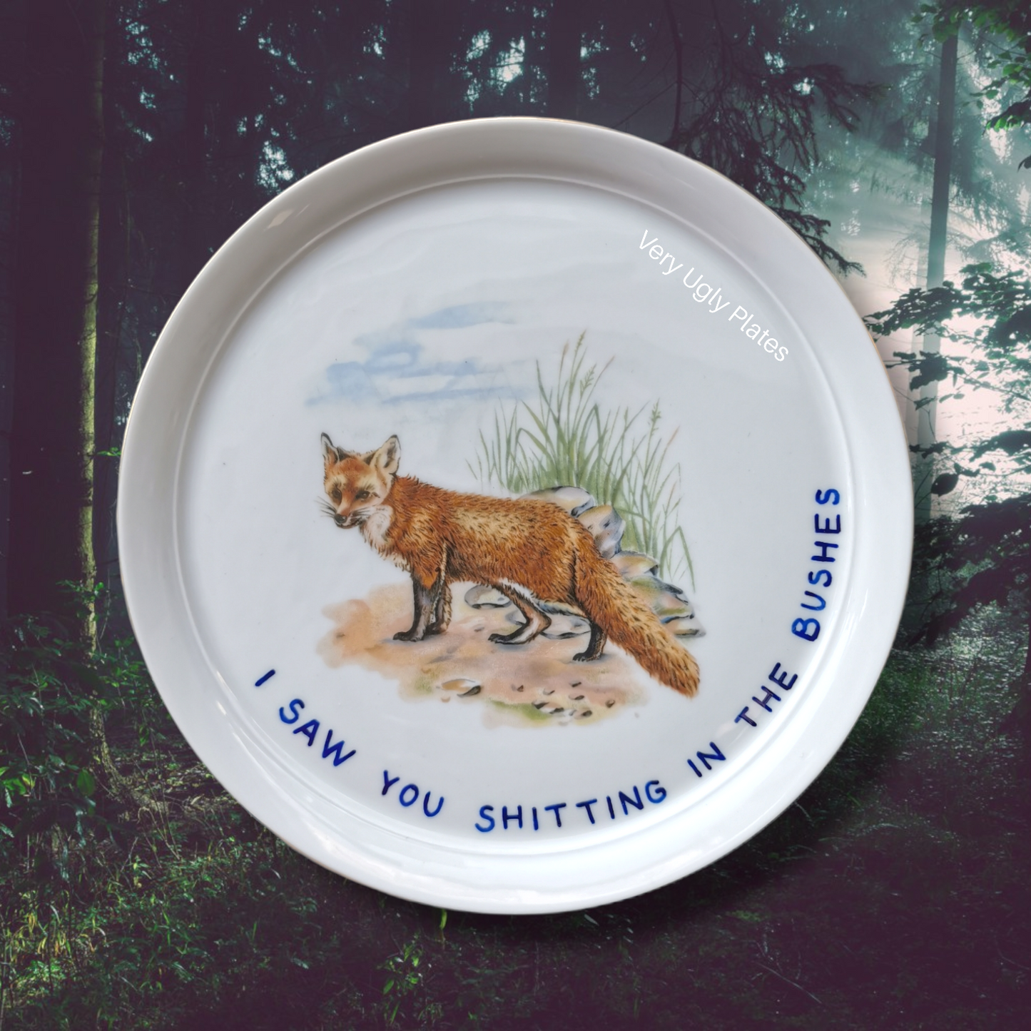 shitting in the bushes wall plate