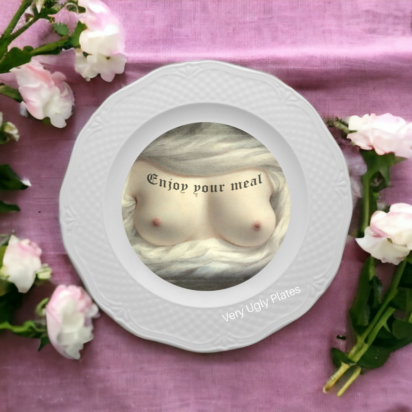 dishwasher and microwave safe dessert plate boobs