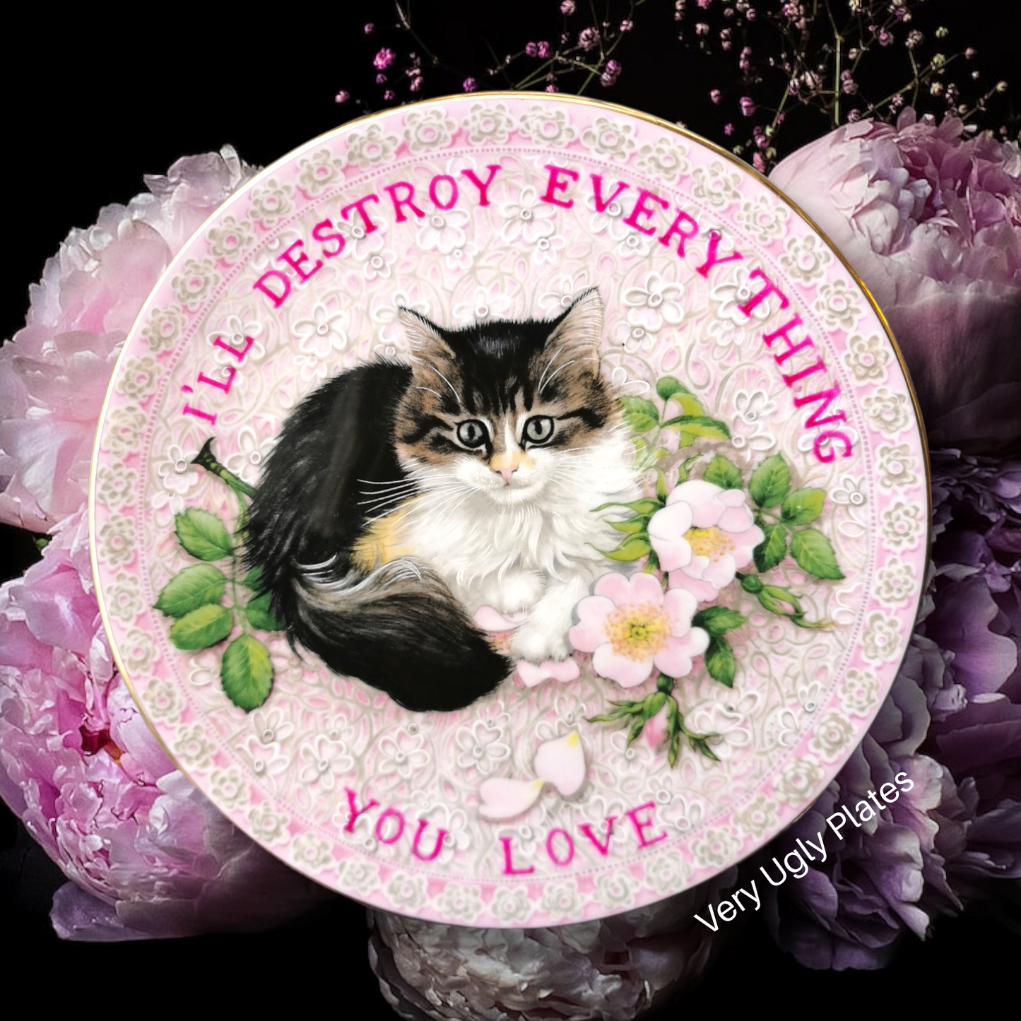 cute kitty wall plate