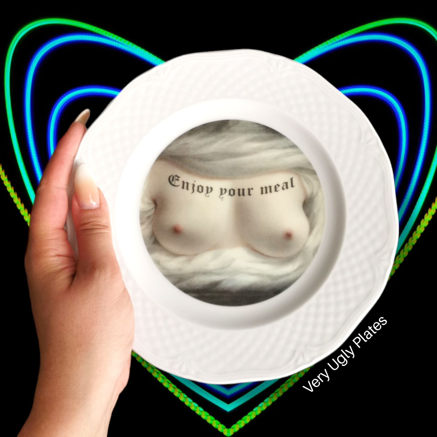 dishwasher and microwave safe dessert plate boobs