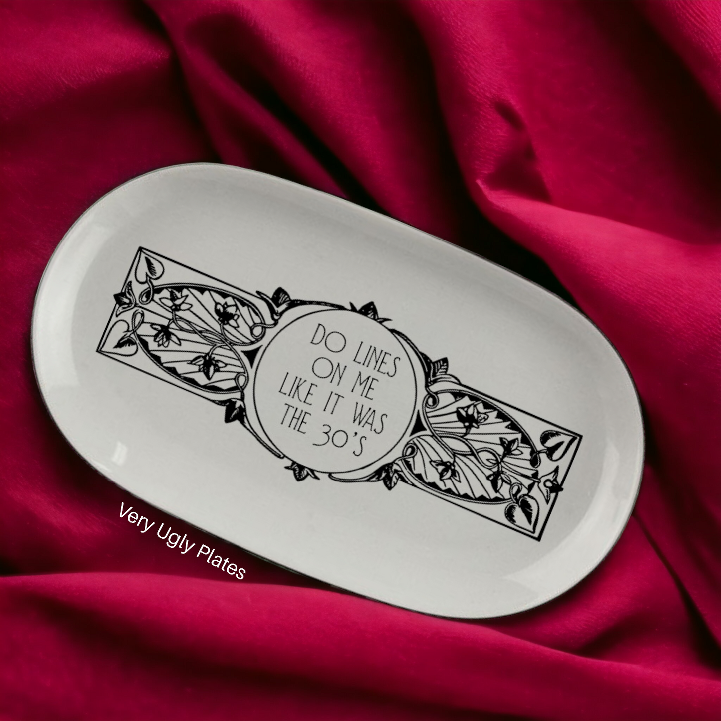 30s line dishwasher safe plate