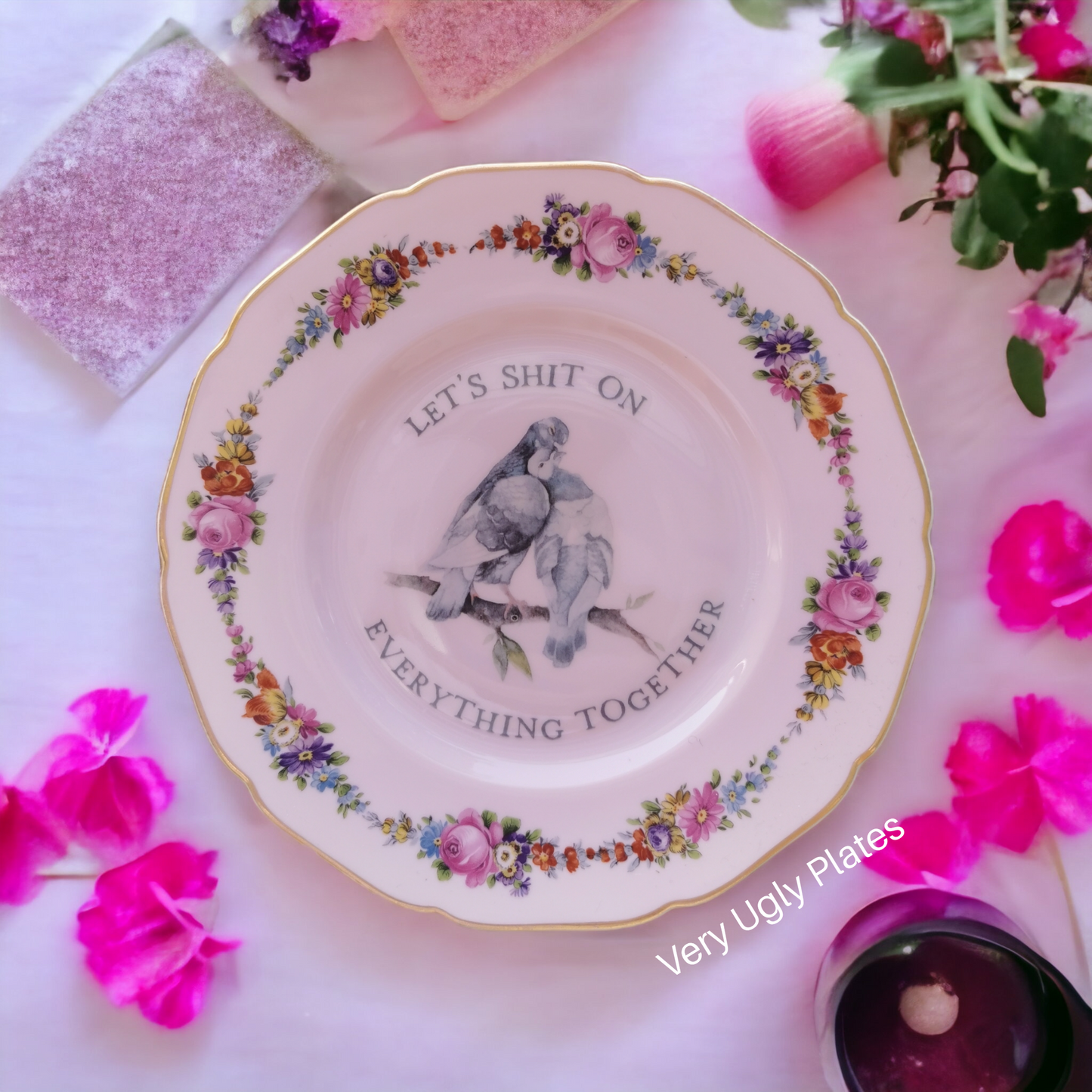 Dessert plate pink love