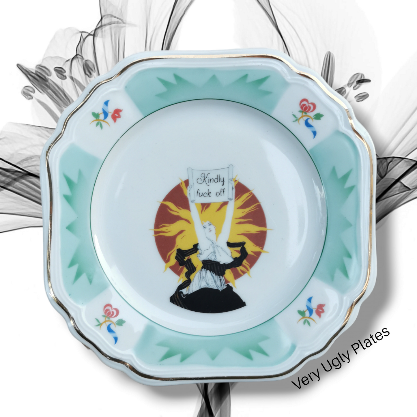kindly fuck off dessert plate