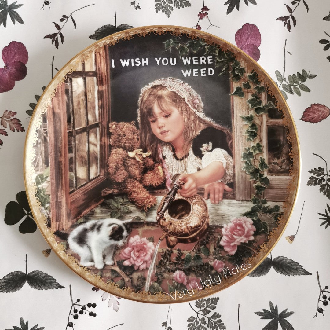 i wish you were weed wall plate