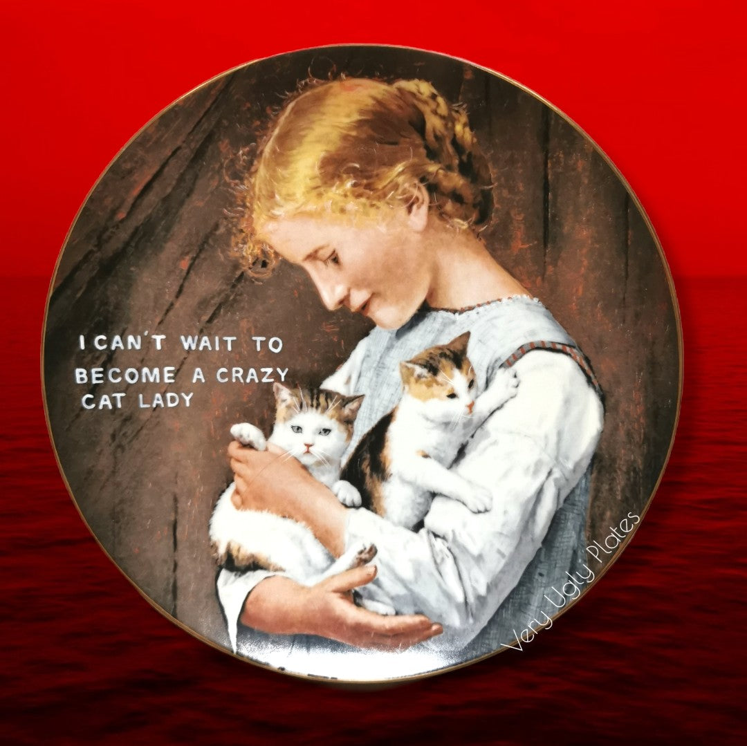 cat lady wall plate