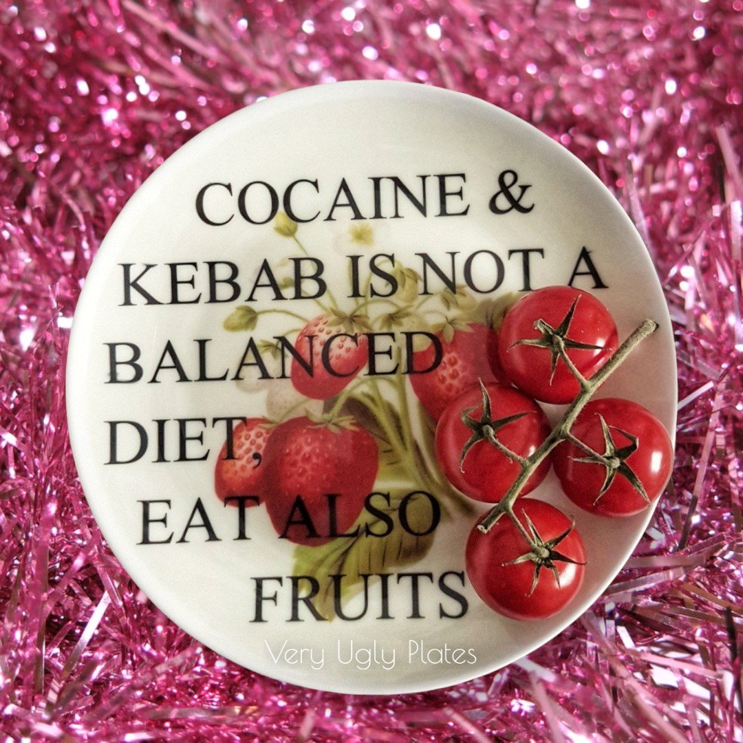 cocaine and kebab food safe plate