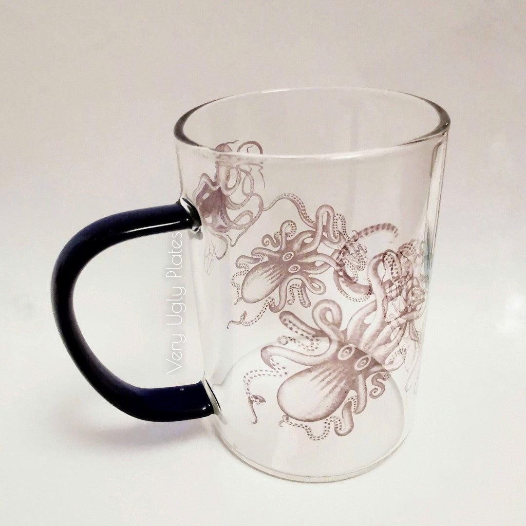 octopus glass mug