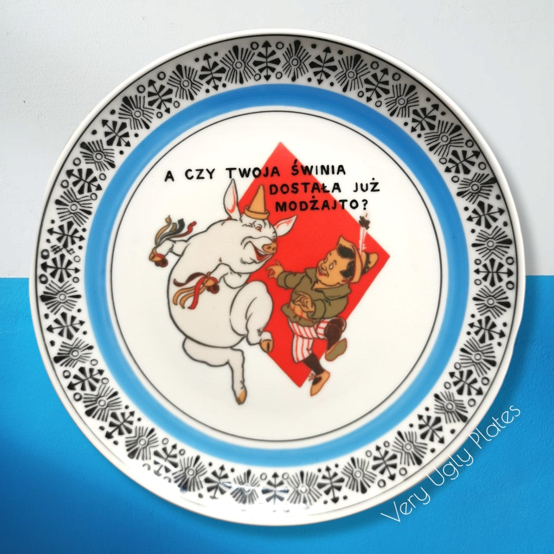 polish wall plate świnka