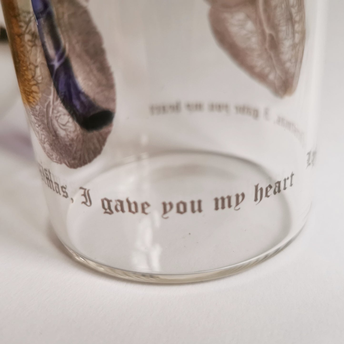 heart glass mug