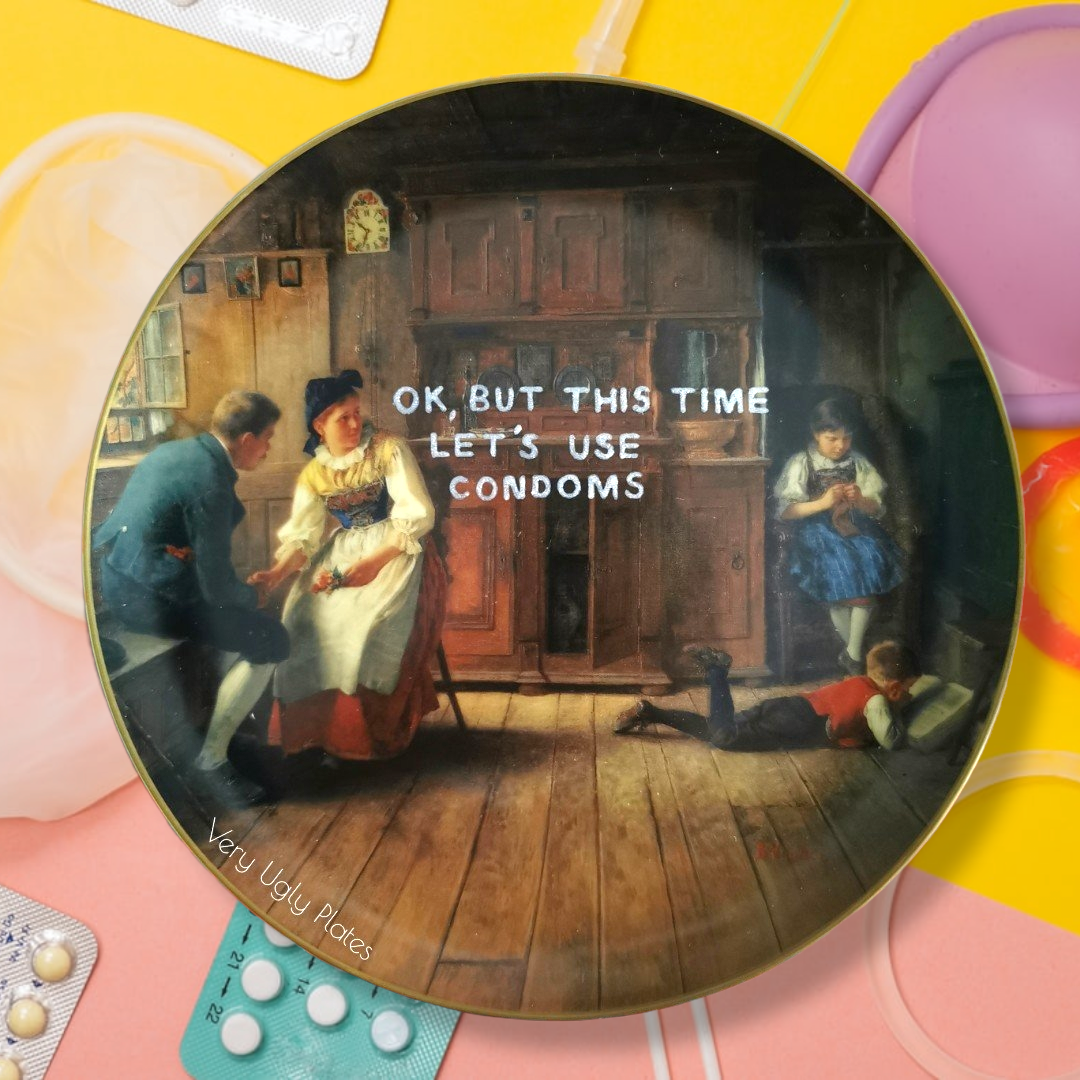 let's use condoms wall plate