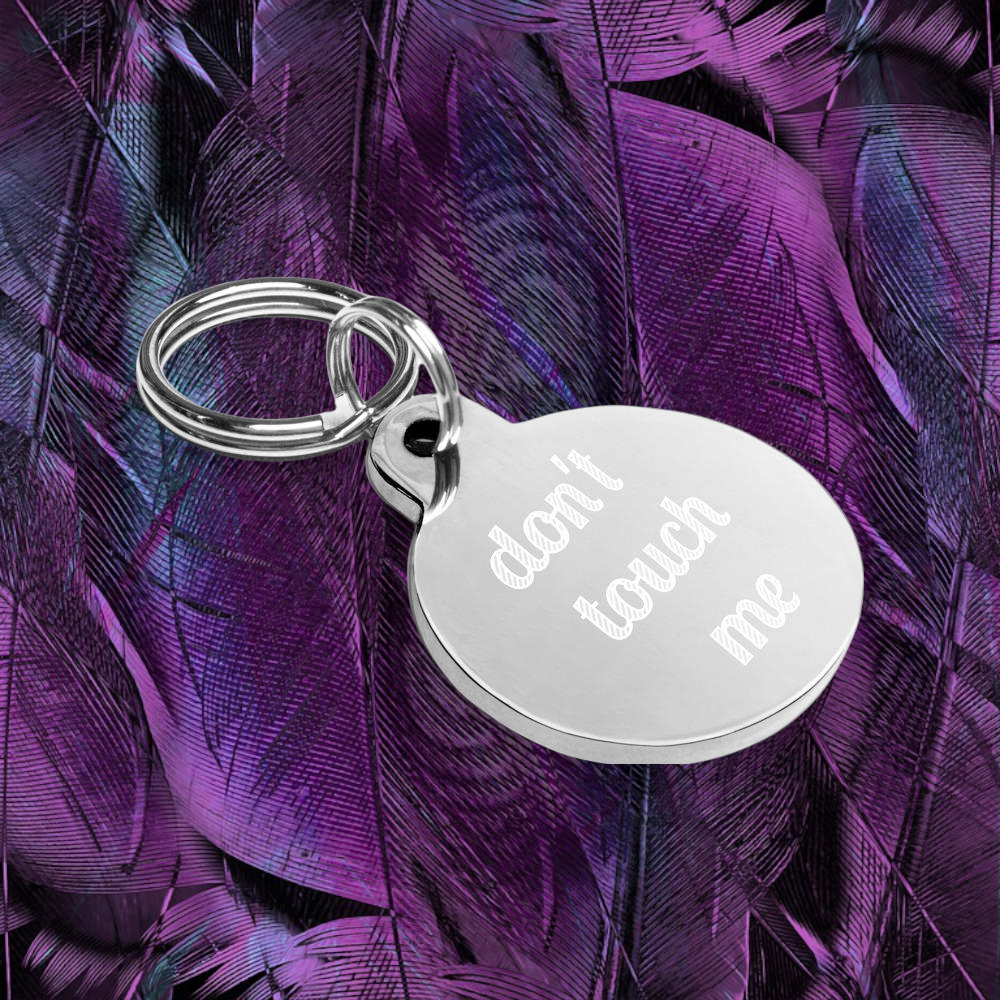 don't touch me pet tag