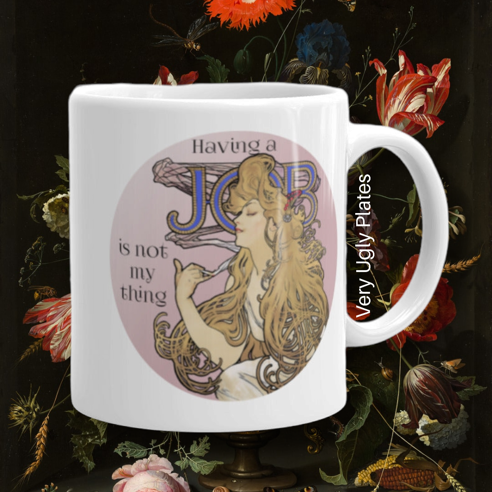 having a job mug