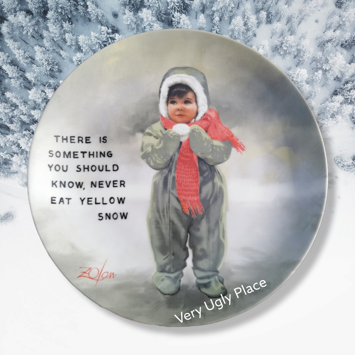 yellow snow wall plate