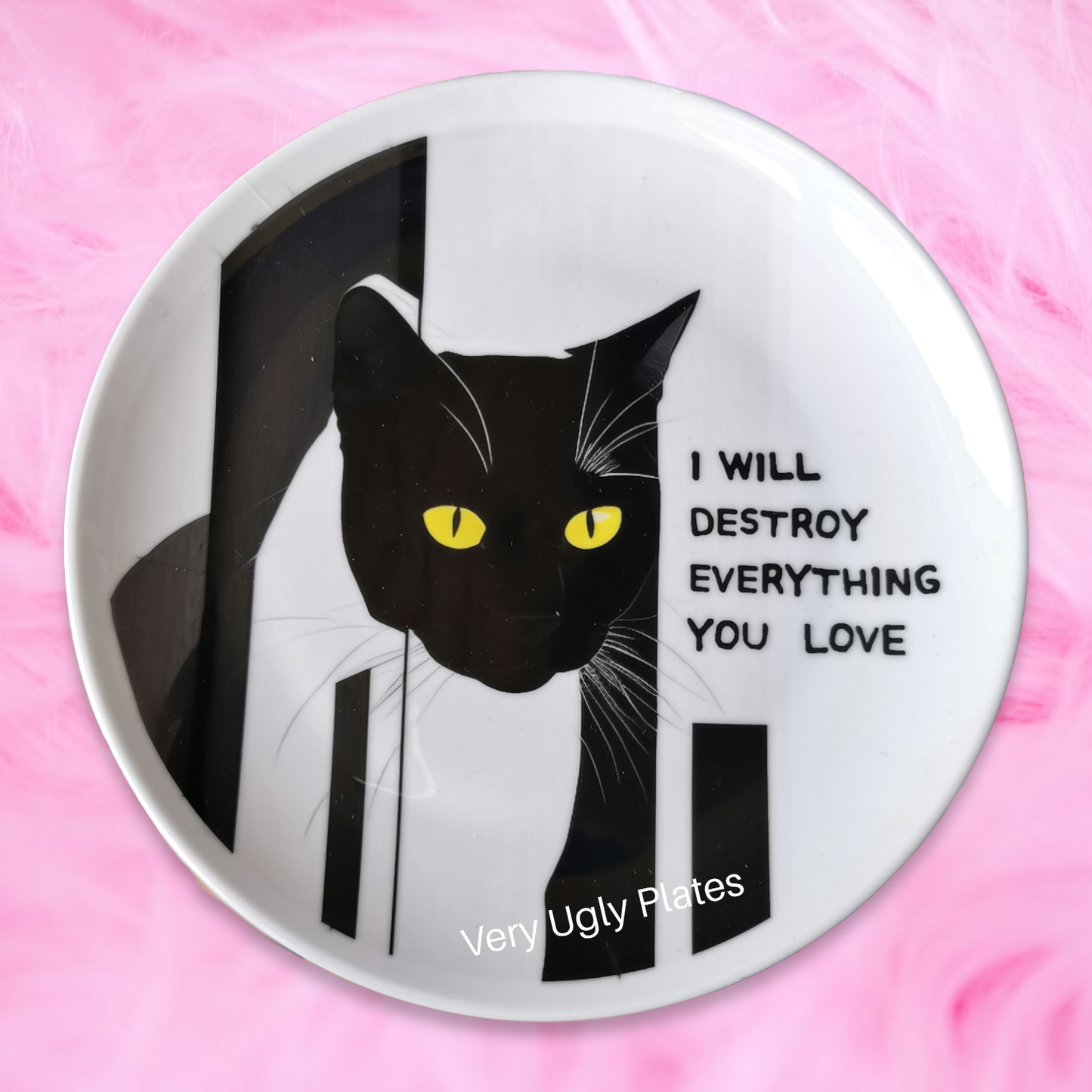 black cat wall plate
