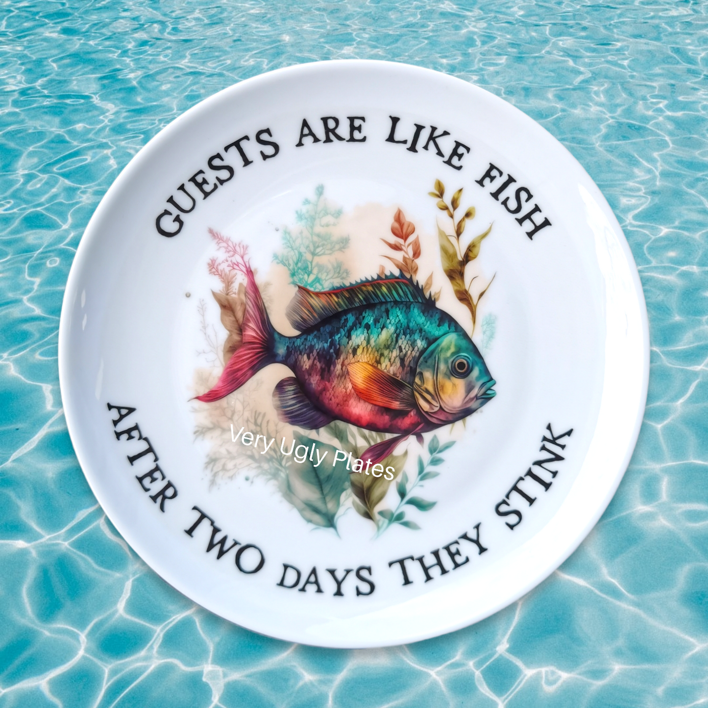 guests are like fish wall plate
