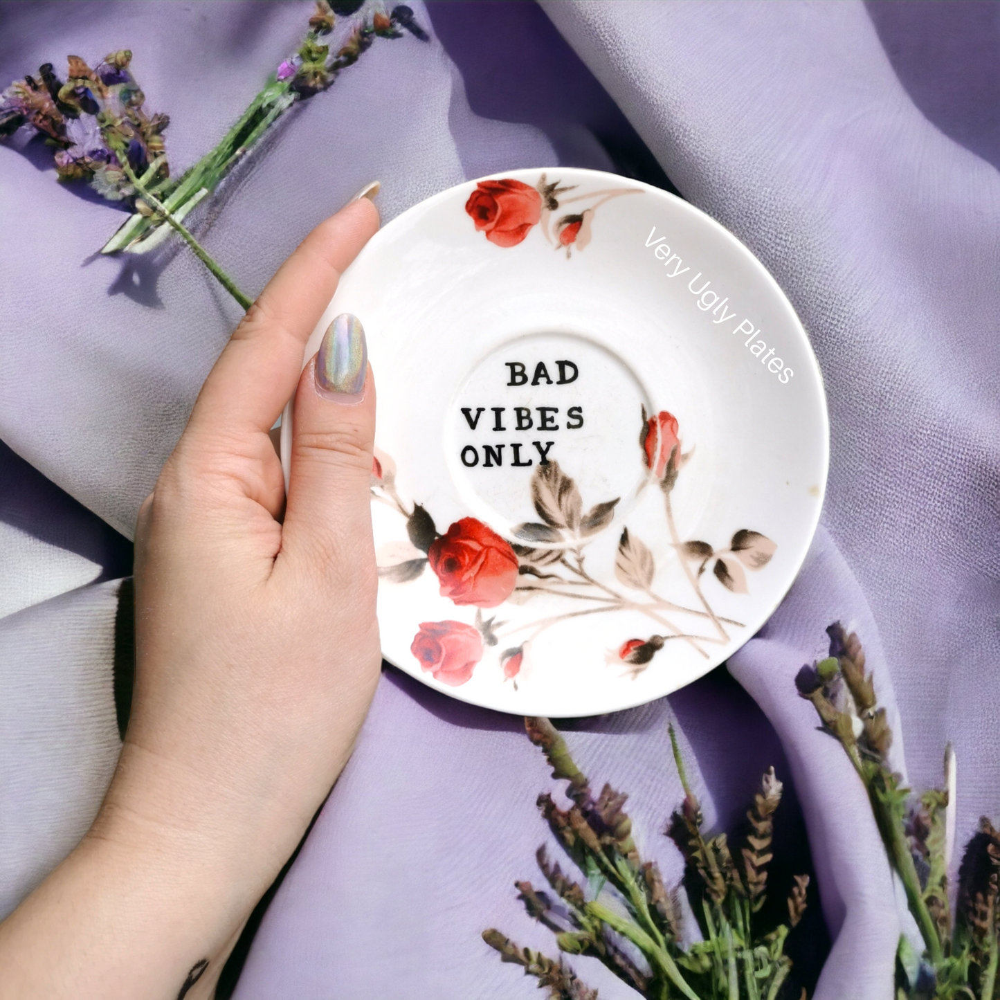 bad vibes only mini wall plate