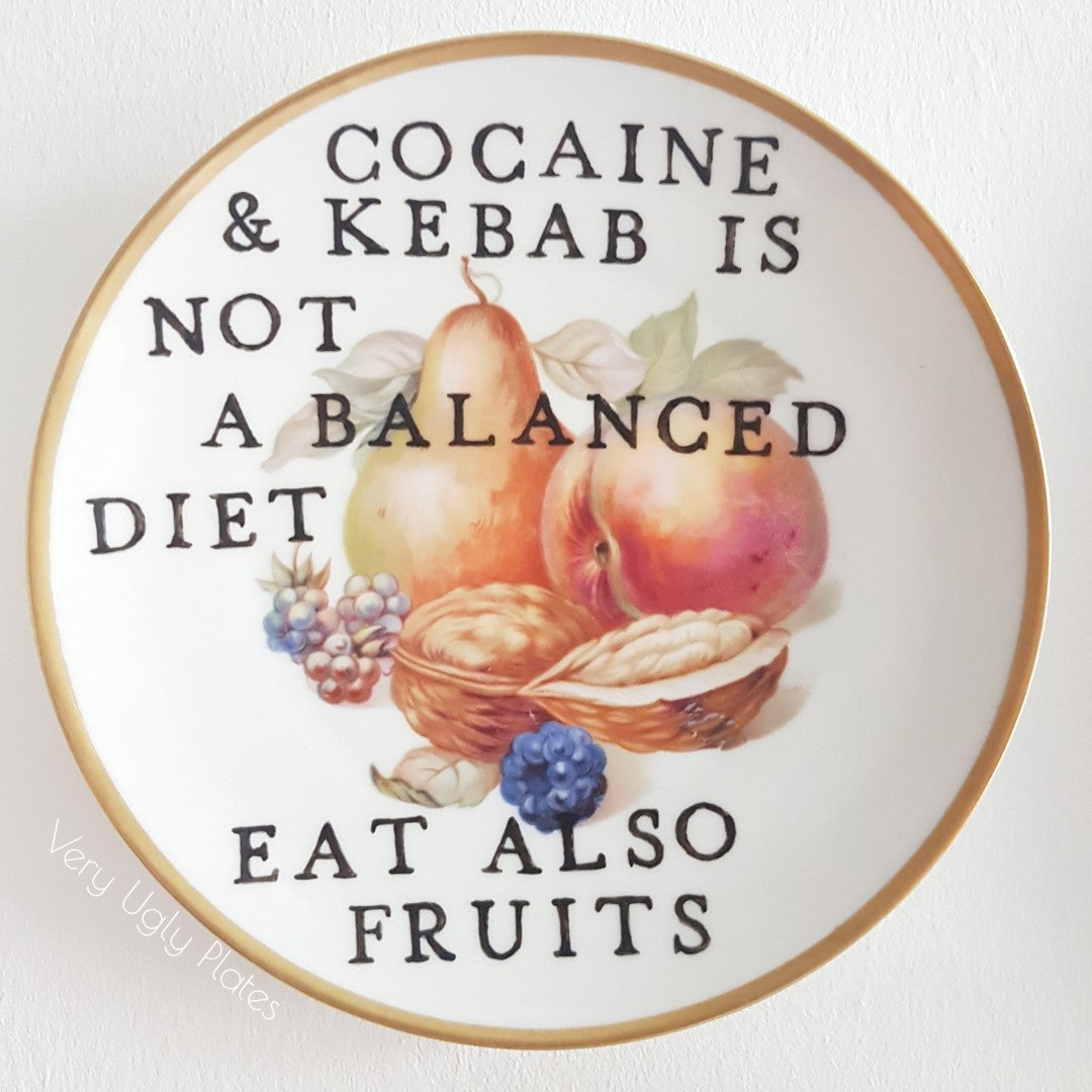 cocaine and kebab wall plate