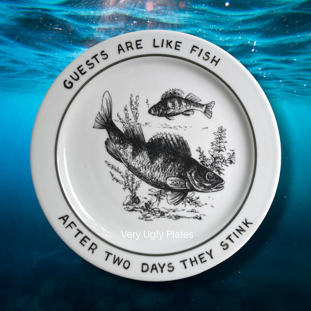 guests are like fish wall plate