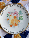 ass diet hand painted plate