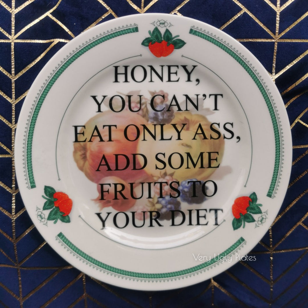 ass diet food safe plate