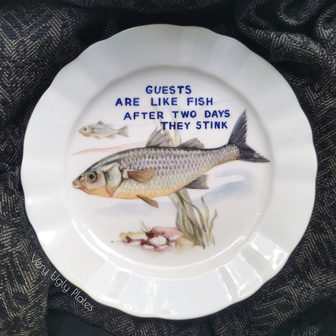 guests are like fish wall plate