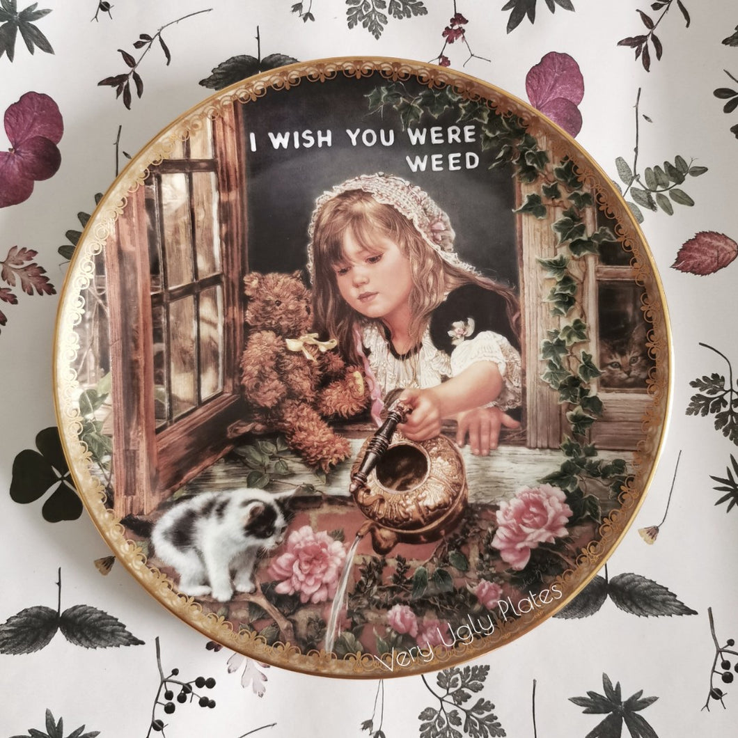 i wish you were weed wall plate