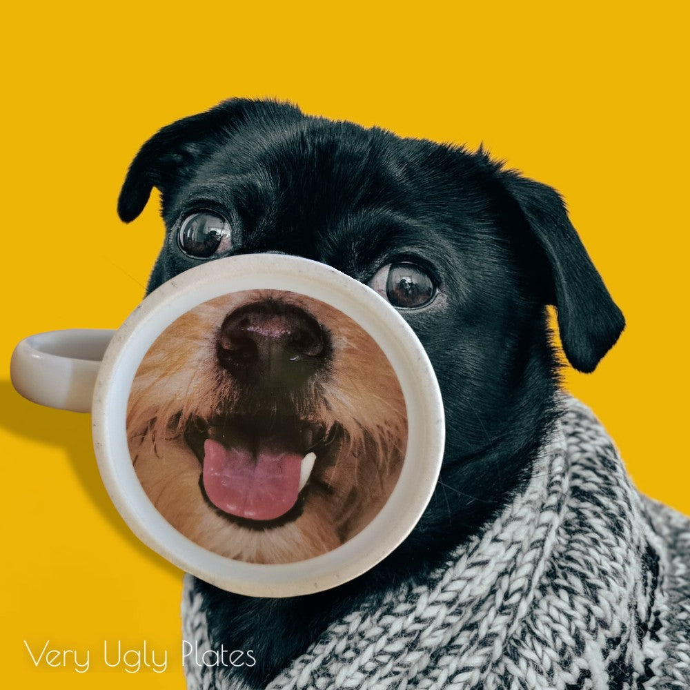 good boy mug with dog's mouth on the bottom