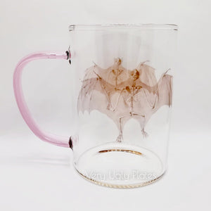bat glass mug pink