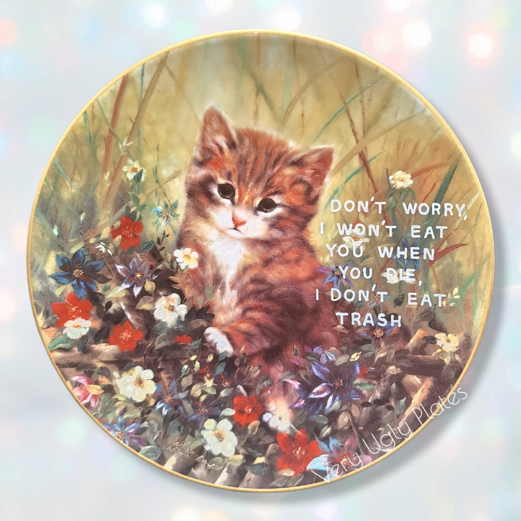 trash cat wall plate