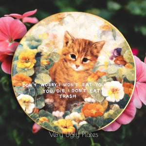 trash cat wall plate