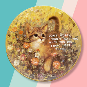 trash cat wall plate