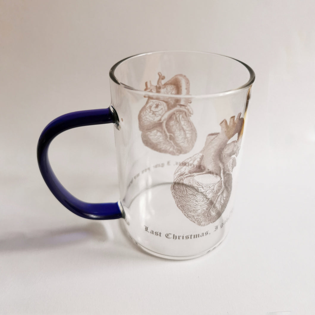 heart glass mug