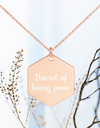 bored with being poor necklace