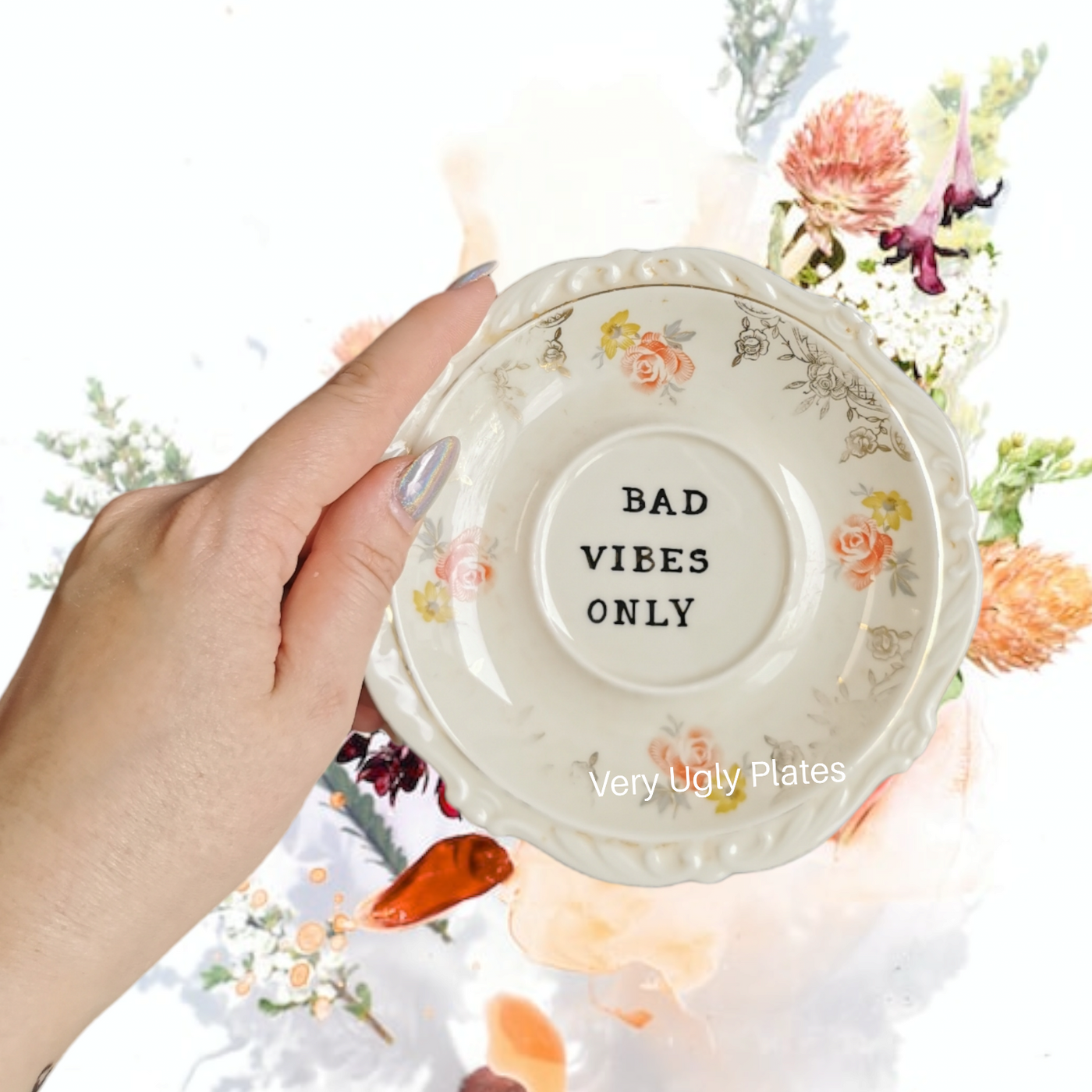 bad vibes only mini wall plate
